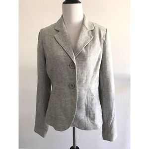 Fossil | Women's Size M Medium Gray Wool Long Sleeve Front Button Blazer